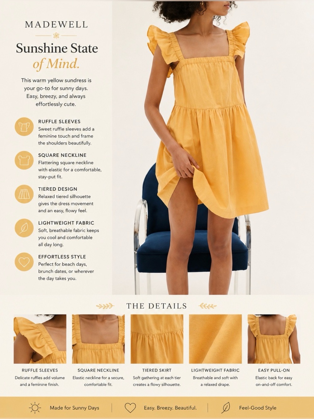 Madewell warm Yellow sundress